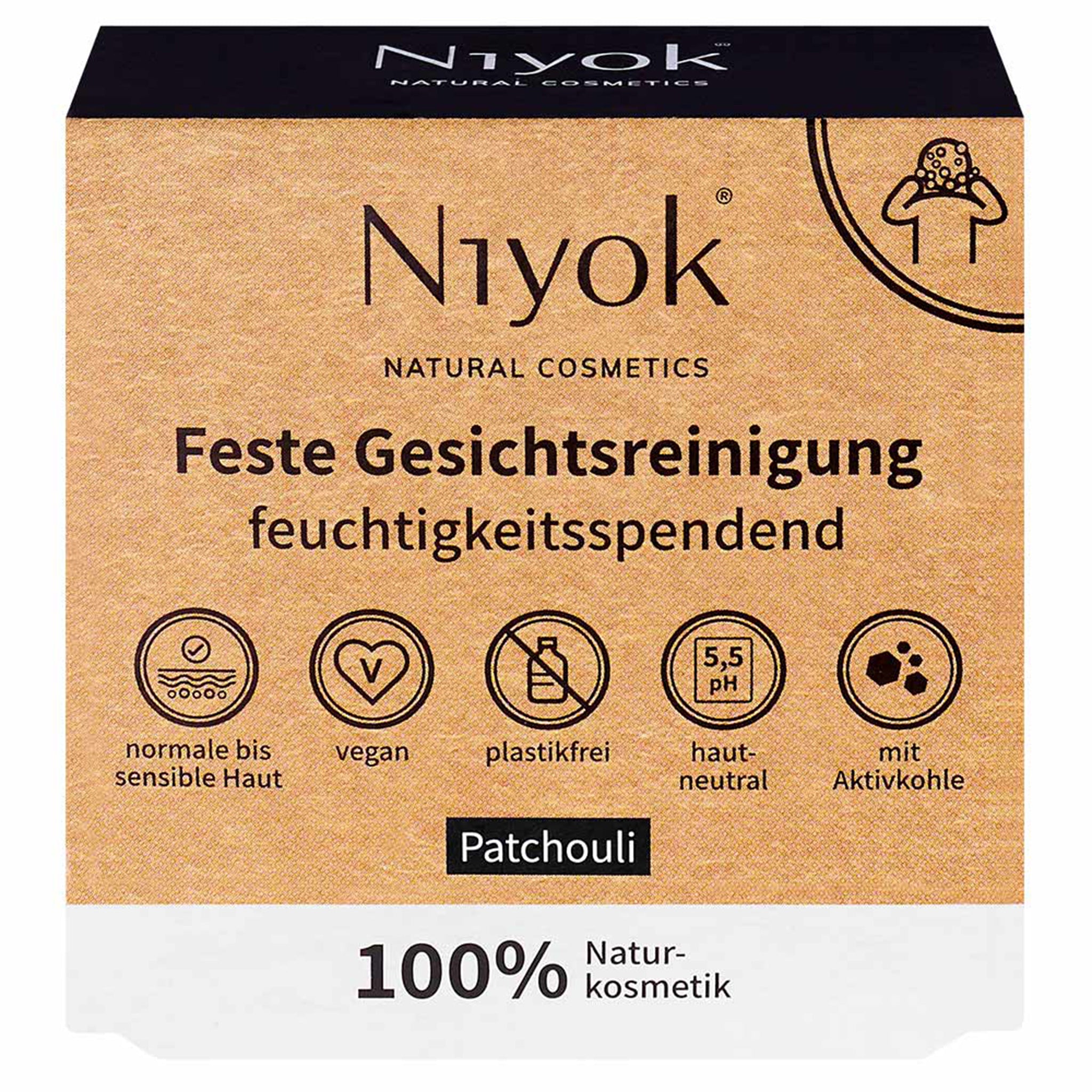 Gesichtsreinigung "Patchouli", feuchtigkeitsspendend – 80g,feste Naturseife